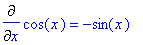 Diff(cos(x),x) = -sin(x)