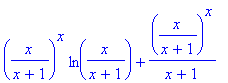 (x/(x+1))^x*ln(x/(x+1))+(x/(x+1))^x/(x+1)