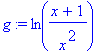 g := ln((x+1)/x^2)