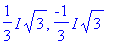 1/3*I*sqrt(3), -1/3*I*sqrt(3)