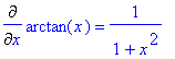 Diff(arctan(x),x) = 1/(1+x^2)