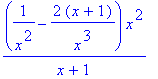 (1/(x^2)-2*(x+1)/x^3)/(x+1)*x^2