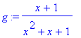 g := (x+1)/(x^2+x+1)
