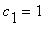 c[1] = 1