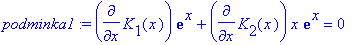 podminka1 := diff(K[1](x),x)*exp(x)+diff(K[2](x),x)...