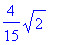 4/15*sqrt(2)