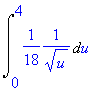 Int(1/18*1/(sqrt(u)),u = 0 .. 4)