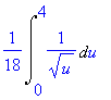 1/18*Int(1/(sqrt(u)),u = 0 .. 4)