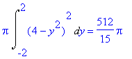 Pi*Int((4-y^2)^2,y = -2 .. 2) = 512/15*Pi
