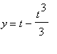 y = t-t^3/3