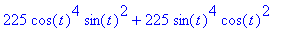 225*cos(t)^4*sin(t)^2+225*sin(t)^4*cos(t)^2