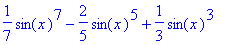 1/7*sin(x)^7-2/5*sin(x)^5+1/3*sin(x)^3