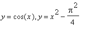 y = cos(x), y = x^2-Pi^2/4