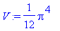 V := 1/12*Pi^4