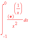 int(exp(1)^(1/x)/(x^2),x = -1 .. 0)