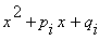 x^2+p[i]*x+q[i]