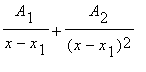 A[1]/(x-x[1])+A[2]/((x-x[1])^2)